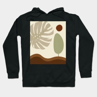 Minimal Modern  Abstract Shapes Abstarct Leaves Warm Tones  Design Hoodie